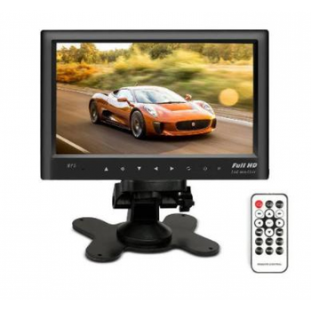 Автомобильный монитор для камеры заднего вида Car DVR складной цветной монитор 7" дюймов FULL HD с USB разъемом и пультом Черный
