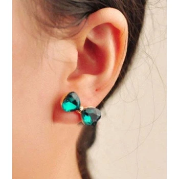 Сережки Only Смарагдові бантики (5439)