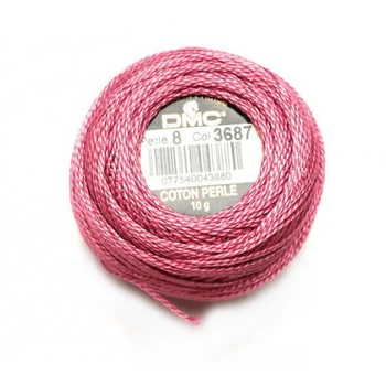 Нитки DMC Perle Cotton Size 8 Рожево-бузковий (3687)