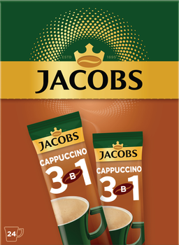 Кофейный напиток Jacobs 3 in 1 Cappuccino 24 x 12.5 г (4820206290618)