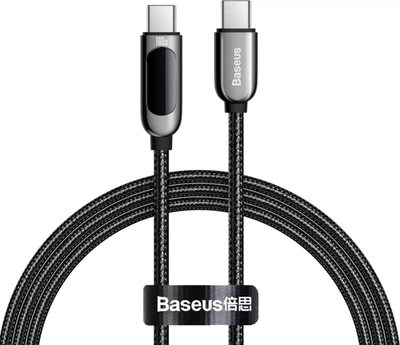 Szybko ładujący kabel danych Baseus Display Type-C do Type-C 100W 1m (CATSK-B01) Czarny