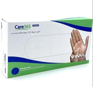 Медицинские виниловые перчатки Care365, 100 шт, 50 пар, размер XL
