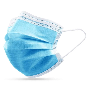 Захисна маска для обличчя медична Q-Med, тришарова, спанбонд, блакитна