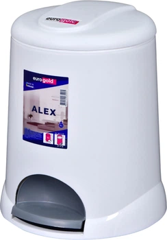 Відро для сміття Eurogold ALEX з педаллю 5 л Біле (801105)