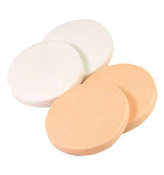 Спонж латексный, круглый, набор 4шт: 2 белых + 2 бежевых, CS057WB