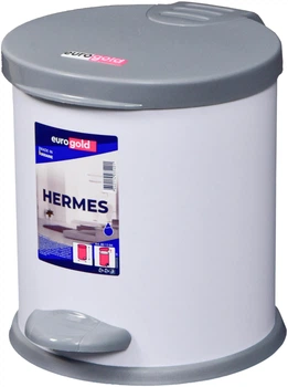 Відро для сміття Eurogold HERMES металеве з педаллю 12 л Біле (801312)