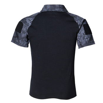 Тактическая футболка с коротким рукавом для охоты и рыбалки Lesko A416 Black Typhon L мужская на змейке с карманами камуфляжная (K/OPT2_4251-12409)