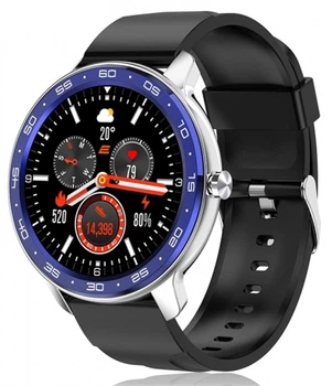 Смарт-часы 2E Alpha X 46 mm Silver-Blue (2E-CWW30SLBL); 1.3" (240x240) / Nordic 52832 / 64 МБ / Bluetooth / IP68 / 55.4 г / сине-серебристый