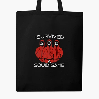 Эко сумка шоппер Солдаты Игра в кальмара (Soldiers Squid Game) (9227-3384) 41x35 см Черный