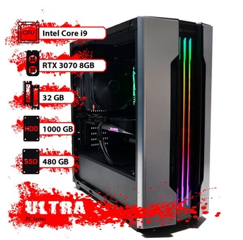 Игровой компьютер GamePC Ultra #74 Core i9 10900F/32 GB/HDD 1 TB/SSD 480 GB/GeForce RTX 3070 8GB