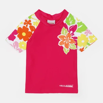 Детская футболка для купания для девочки Aqua Speed T-SHIRT FLOWER 2120 374 104 см Розовый/Мультиколор (5908217621207)