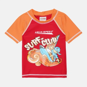 Футболка для плавання Aqua Speed ​​SURF-CLUB T-SHIRT 2027 383-31 116 см Червоний/Помаранчевий (5908217620279)