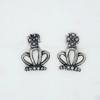 Сережки-пусеты серебряные "Корона" 1,21 г