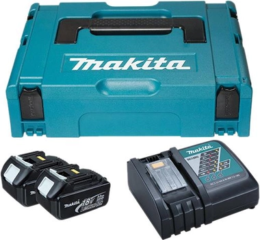 Набор аккумуляторов Makita LXT BL1830 x 2 шт, DC18RC, Makpac 1 (197952-5)