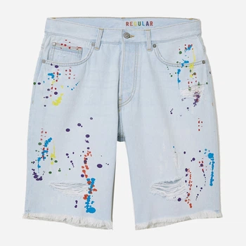 Шорты джинсовые женские H&M 0657617_разнацв.пятна 32 Голубые (KAY2000001301074_LD2000001301074)