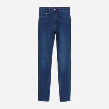 Джинсы Skinny женские H&M 0399223_бронз. пуговица_01 W25L30 Темно-синие (KAY2000001303993)