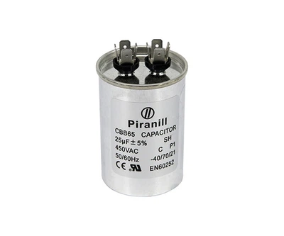 Конденсатор пуско-рабочий CBB65 25 мкФ 450В (25uF 450V) в металле (Piranil)