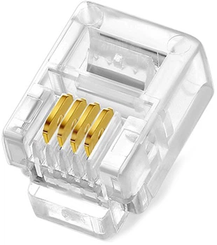 Конектор Ritar RJ-12 6P4C UTP Cat-3 100 шт. Transparent (RJ12-RT64U)