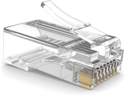 Коннектор Ritar Premium Plus RJ-45 8P8C Cat-5 (позолоченые контакты) 100 шт Transparent (YT-PP45)