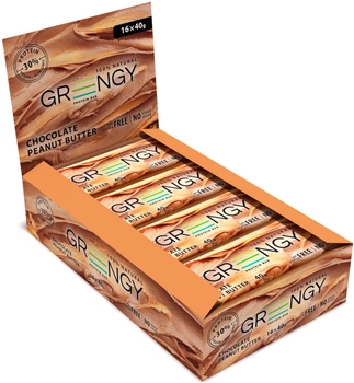 Упаковка протеиновых батончиков Greengy Шоколадное арахисовое масло 40 г 16 штук (УПАРА-40)