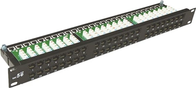 Патч-панель Merlion 48 портов UTP Dual кат 5Е 19" 1U не экранированная (ML-2264-CAT.5E)