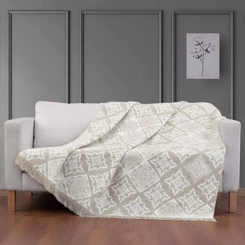 Плед Arya Хлопок Blanket Rasan 200x220см Бежевый