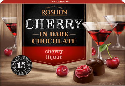Цукерки Roshen вишня з вишневим лікером 155 г (4823077625145)