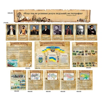 Комплекс стендов для кабинета географии пергамент