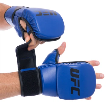 Перчатки гибридные для единоборств Zelart UFC Contender 69148 размер L/XL Blue-Black