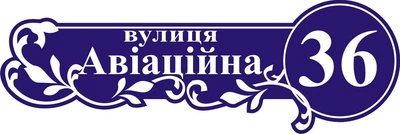 Адресная табличка Табличка на дом 12 Фигурная 60х20 см Синяя