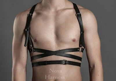 Портупея мужская Nova гартеры кожа натуральная L Черная №256