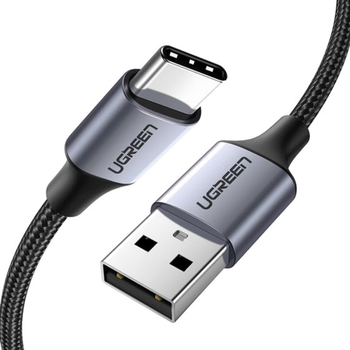 Кабель Ugreen US288 USB 2.0 to USB Type-C Cable Nickel Plating Aluminum Braid 3A 1.5 м Black (60127)