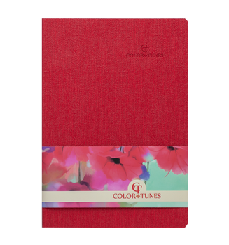Блокнот діловий BM.295100-05 COLOR TUNES A5, 96 арк, клітинка, обкладинка штучна шкіра, червоний(50)