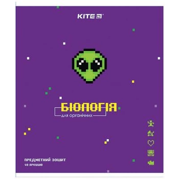 Тетрадь Kite предметный Биология Pixel 48 листов в клетку 8 шт (K21-240-09)