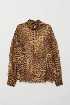 Блуза H&M 34 леопардовый 2201691673