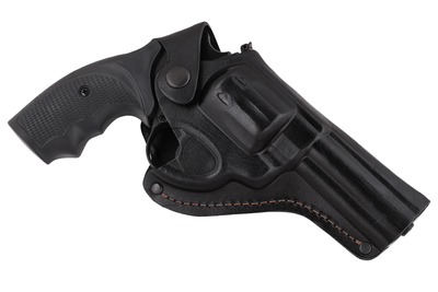 Кобура для Револьвера 4" поясная, на пояс формованная (кожаная, черная)97408