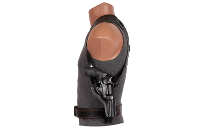 Кобура Револьвер 4 оперативная + поясная формованная кожа, чёрная