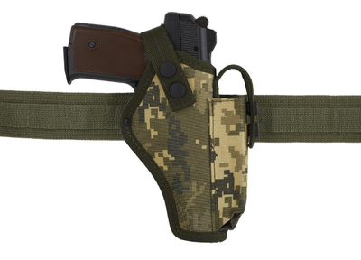 Кобура АПС (Автоматический пистолет Стечкина) поясная с чехлом под магазин (OXFORD 600D, пиксель)97359