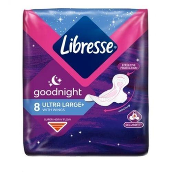Гігієнічні прокладки Libresse Ultra Goodnight Large+ 8 шт