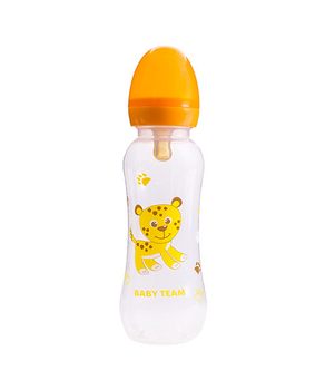 Пляшечка для годування з латексною соскою Baby Team 250 мл 1310 оранжевий