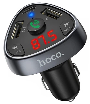 Автомобильный FM модулятор Hoco E51 PD18W (2 USB + TypeC) Black (19909)