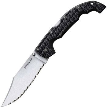 Ніж складаний Cold Steel Voyager Large Clip Point серрейтор (довжина: 235мм, лезо: 102мм), чорний