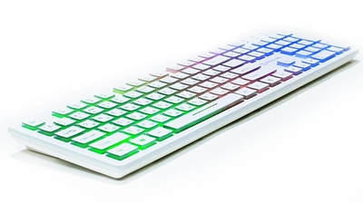 Мультимедийная проводная клавиатура REAL-EL 7070 Comfort Backlit (White)
