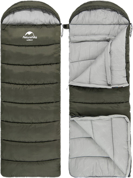 Спальник с капюшоном Naturehike U350 NH20MSD07 Right Green (6927595767238-R)