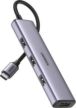 USB-хаб Ugreen CM473 4-in-1 USB Type-C to 4xUSB 3.0 HUB Space Gray (20841)
