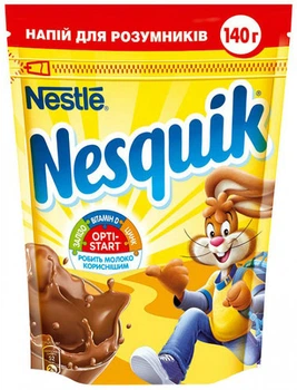 Какао-напиток Nesquik шоколадно-молочный коктель 140г (7613036939874)