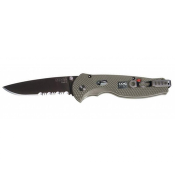 Ніж SOG Flash II Black Blade серрейтор Olive (STGFSA-98)