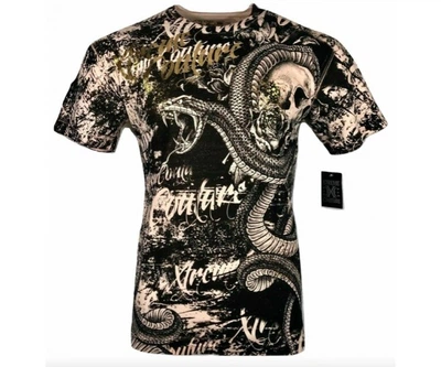 Футболка 3XL Xtreme Couture by AFFLICTION Men T-Shirt BLACKTOOTH Skull Biker