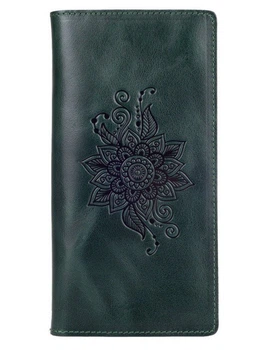 Кожаный бумажник Hi Art Mehendi Classic WP-02-C19-5406-T006 Зелёный
