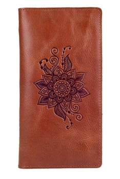 Шкіряний гаманець Hi Art WP-02 Mehendi Classic рудий-Рудий